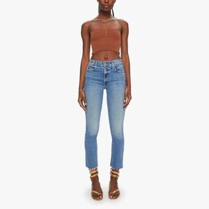 Mother The Dazzler Ankle Fray Jeans Size 27 Riding the Cliffside Mid Rise